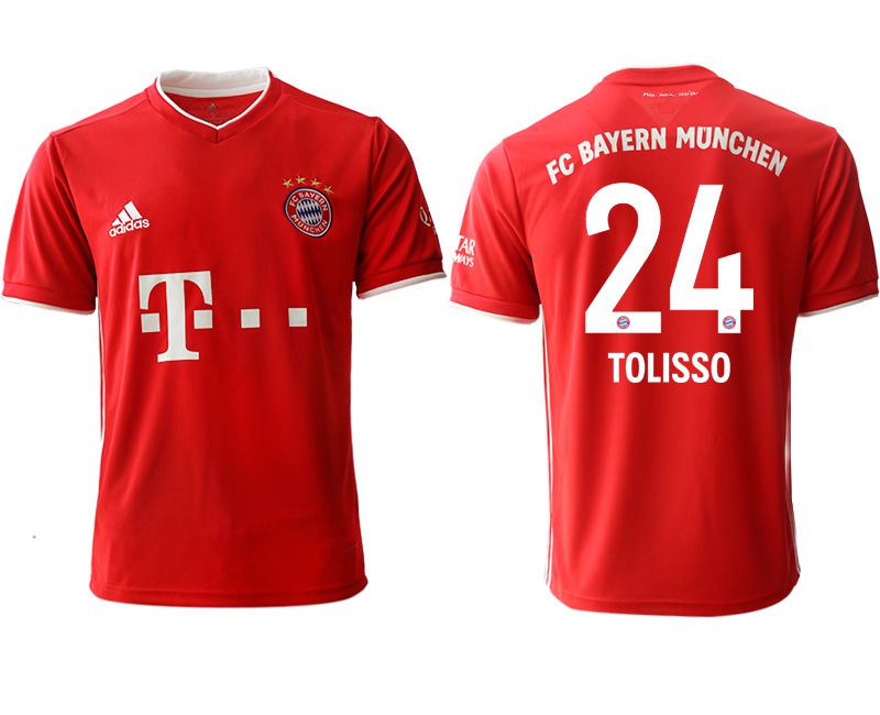 Men 2020-2021 club Bayern Munich Home aaa version #24 red Soccer Jerseys->bayern munich jersey->Soccer Club Jersey